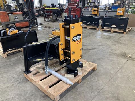 used skid steer post driver|post driver skid steer attachment.